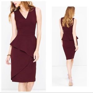 🍂 NWT Burgundy Peplum Dress | Size 12P